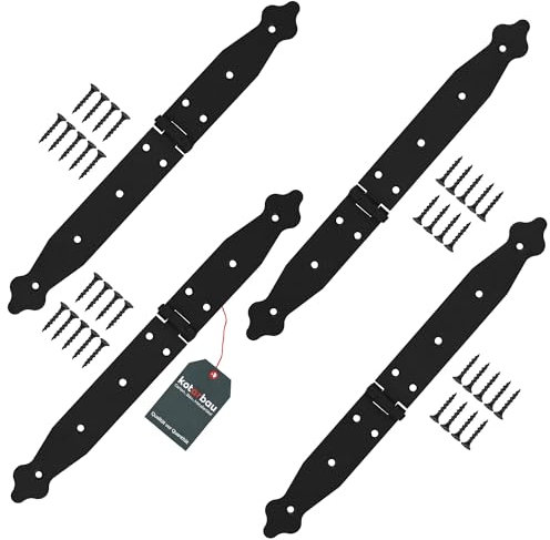 KOTARBAU® Juego de 4 bandas de puerta de 150 x 200 x 35 mm de acero con recubrimiento en polvo, bisagras para puerta, bisagra de puerta, bisagra de madera, bisagra para puerta de jardín, bisagra de