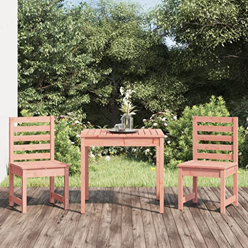 KTHLBRH Juego de muebles de jardín para terraza, muebles de balcón, 3 piezas, madera maciza Douglas