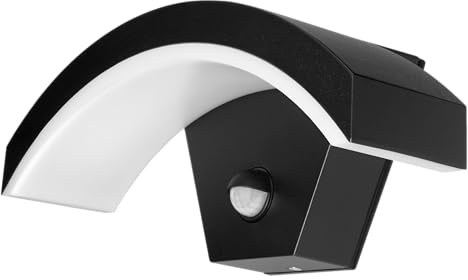 Miratic Applique da Esterno LED 9W 700lm Bianco Neutro 4000K Lampada da Esterno a Parete Illuminazione per Giardino Terrazza Balcone Garage IP54 Colore Nero (con sensore di movimento)