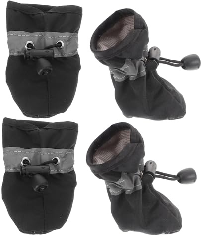 HEMOTON 4 Pièces Chaussures pour Chiens Grandes Antidérapantes Hiver avec Semelle Souple Respirantes et Imperméables Protection Intérieure Sécurité Réfléchissante