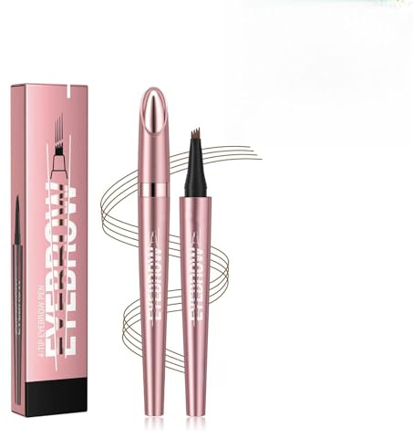 LIUYIDM Lápiz de Cejas Microblading 3D Resistente al Agua Lapiz Cejas Microblading con Cabeza de 4 Horquillas, Adecuado para Maquillaje Natural y Delicado (Marrón oscuro)