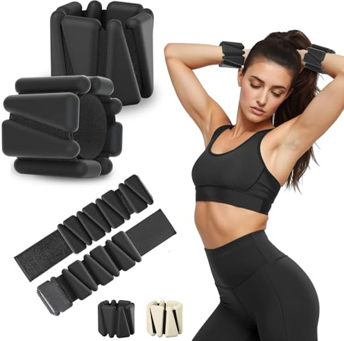 Lot de 2 poids de cheville réglables pour homme et femme (1 lb chacun), poids portables pour jambes/bras, poignets et chevilles pour yoga, pilates