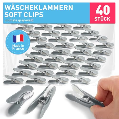 culiclean Clips Suaves (40 Piezas, Ultimate Gray-Blanco)