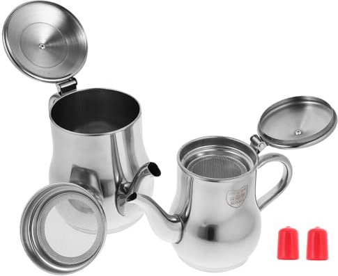 2 Pz Barattolo D'olio Vaso del Separatore di Sughi Separatore di Grassi per La Cottura Grasso Colino da Cucina Staffa Acciaio Inossidabile di Grandi Dimensioni