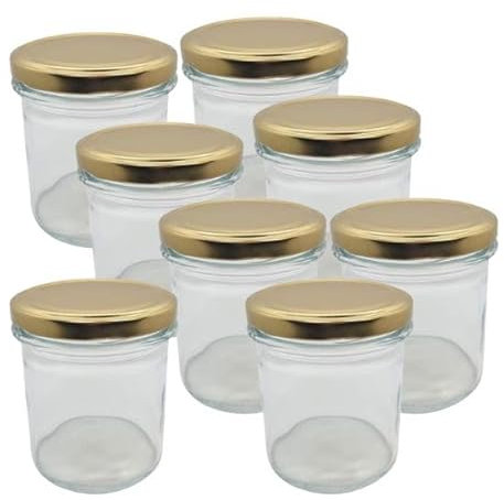 DIAH DO IT AT HOME Barattolo in vetro da 350 ml con coperchio, per marmellate, sottaceti, chutney, miele, set da 8