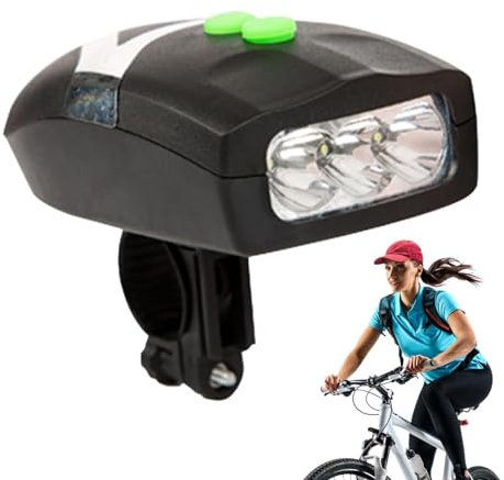 Luce anteriore per bicicletta con campanello | Faro elettrico per bici | Fendinebbia per in 1 con campanello per mountain, bici da strada