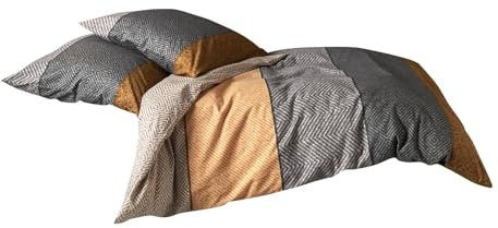 Traumschlaf kuschelig weiche Flanell Bettwäsche mit Karomotiv aus 100% Baumwolle mit Reißverschluss 135x200 cm + 80x80 cm