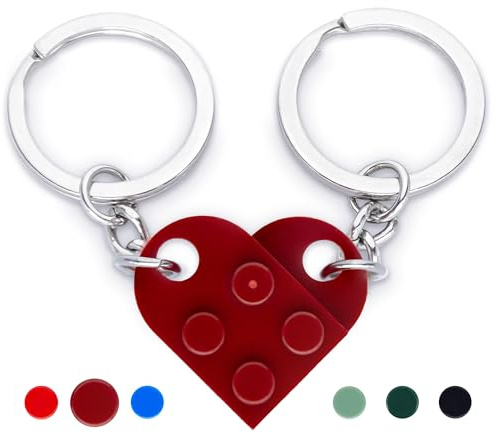 NumeroPhi Llaveros Pareja Corazón para Novios, Enamorados, Regalo de San Valentín, Aniversario y Cumpleaños