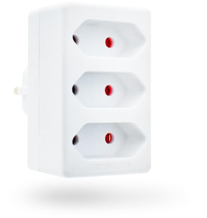 feletec 3-fach Steckdosenadapter 3x Euro, weiß, Mehrfachstecker, Mehrfachsteckdose