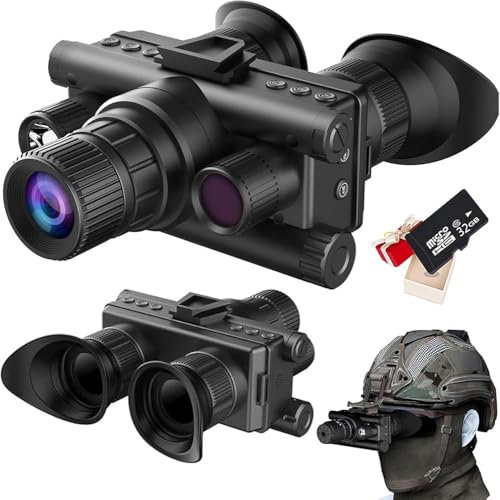 4K Helmhalterung Nachtsichtfernglas Infrarot 8X Zoom 4K Videoaufnahme 599.8 m Sichtbarkeit Nachtsichtbrille Jagd Fernglas für Erwachsene mit taktischem Licht Hände frei NGV für Helm
