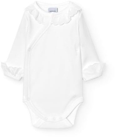 BABIDU crossover baby-body, långärmad, 100% bomull, spetsurringning, babybody för nyfödda och tidiga födda, första användning, mjukt och allergivänligt tyg, unisexkläder för spädbarn