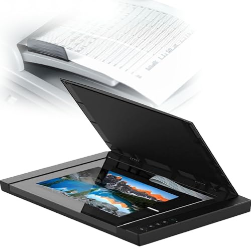 YANGYMM Scanner Fotografico A3, Scanner Piano di Grande Formato, Risoluzione 2400X2400 DPI, Riconoscimento Testo 2400X2400 Dpi/Ocr, Stampa Veloce 4 Secondi/Pagina per Biblioteca
