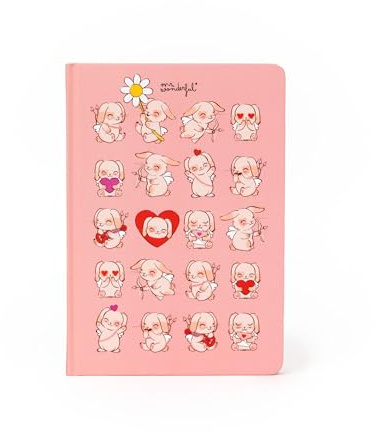 Mr. Wonderful – Carnet A5 “Lapin Cupidon” – 160 Pages FSC (90 gsm) – Design Romantique et Positif – Papeterie Mignonne à Offrir