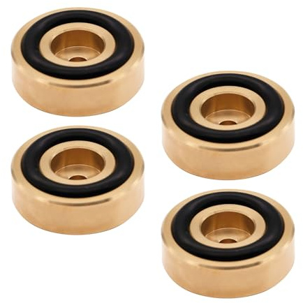 Jiawu 4 St Metallskärbrädefötter med Antivibrationskuddar Set för HiFi-förstärkare i Kök, Isoleringsben Av Mässingshögtalare (30 * 20 mm)