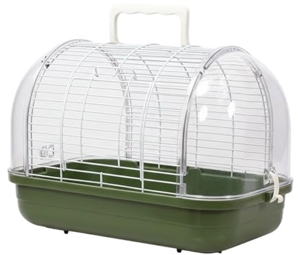 Jaula para el Transporte y el Viaje de Aves - de Transporte con Barra de pie y Ventana Transparente - Conure Jaula para Canarios, periquitos, cacatúas, Conures,