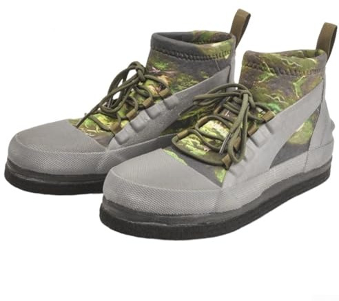 Linnkyfloa Scarpe da guado da uomo e donna, leggere, con suola in feltro antiscivolo, stivali da pesca sul fiume, traspiranti, in neoprene, per attività all'aperto, colore: verde (46-47))