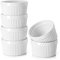 DOWAN Creme Brulee Schälchen Set, 6X 235ml Antihaft Souffle Förmchen Backofenfest, Porzellan Ramekins für Ragout Fin Schalen, Leckere Würzfleisch, Muffin, Panna Cotta, Spülmaschinenfest, Ø10cm-Weiß