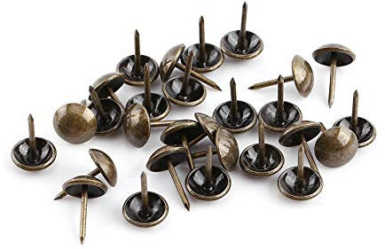 Chiodi Tappezzeria 100 Pezzi, Puntine Per Tappezzeria, Chiodi Decorativi Per Mobili in Bronzo Chiodini, Chiodini a Testa Tonda, Puntine a Pressione Per Poltrona Letto O Altri Mobili(11 * 17 mm)