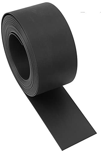 Einfeben Bordo per prato in plastica (25 m, nero), bordo per aiuole con bordo superiore rotondo, flessibile, impedisce la crescita di prati, bordo per il giardino, pietra per il prato