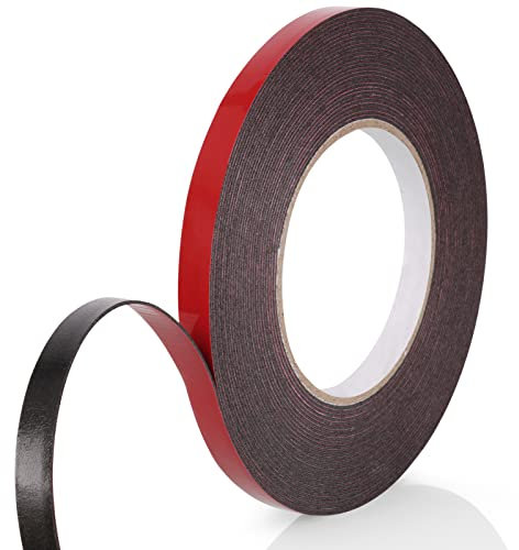 URAQT Cinta Adhesiva Doble Cara Extrafuerte, 10mm X 10M Cinta de Espuma Adhesiva, Alta Adherencia y Impermeable, Resistencia a Altas Temperaturas, para Automoción, Decoración Interior y Exterior