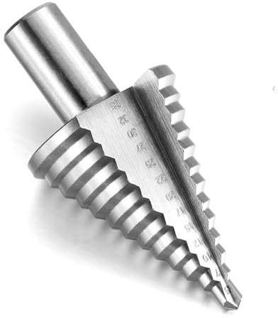 Broca Escalonada, Broca Cónica HSS Titanio(5~35mm) Broca HSS eje triangular de 10 mm Broca Conica de 13 niveles para Madera, Plástico, Latón, Aluminio, PVC