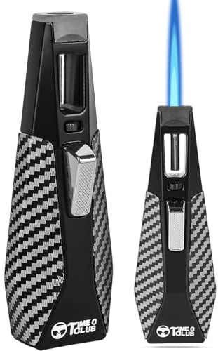 Briquet butane rechargeable avec verrouillage de sécurité, flamme réglable, brûleur de cuisinière de cuisine, design coupe-vent, cuisson gourmette, chalumeau de soudage (butane non inclus