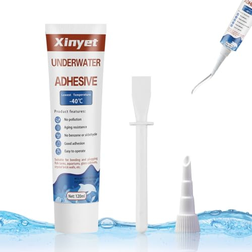 Xinyet Acquario Sott'acqua Super Colla, 120ml Colla per Vetro può Essere Incollato Sott'acqua, Multifunzione Colla Impermeabile, Adatto per Acquari, Acquari, Vetrine, Ecc
