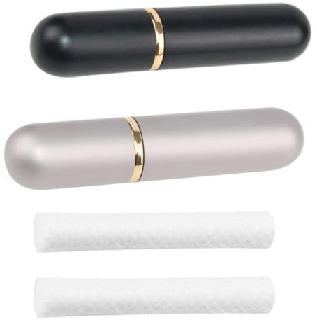 GXGM 2 Piezas Inhalador Nasal, Inhaladores Nasales,Buena Higroscopicidad Rellenables Para Aromaterapia Tubos De Aceite Esencial Varillas Vacías Aromáticas Con 2 Mechas De Algodón (2Colores)
