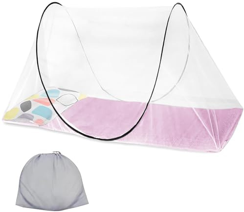 Hengrongshen myggnät, vikbart myggnät, popup 200 x 100 x 70 cm, flugnät säng lämplig för campingboende och förhindrar effektivt myggor från att komma in och ut