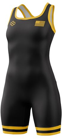 RUDIS Core Women's Elite 2.0 Wrestling Singlet - Black/Yellow,MD