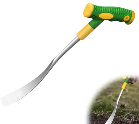 Unkrautstecher Edelstahl T förmiges, Unkrautausstecher mit Antihaftbeschichtung, Vielseitig Kleine Unkraut Stecher, Langlebige Unkrautmesser Löwenzahnstecher zum Graben Garten Jäten Lösen (2 Stück)