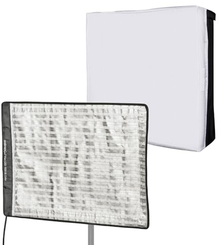 Walimex pro belysningsset med softbox och flexibel LED panel Flex LED 1000 Bi Color, 100 W ljusmatta, ljusformare 65x50x10 cm med diffusor, för belysning i fotostudio