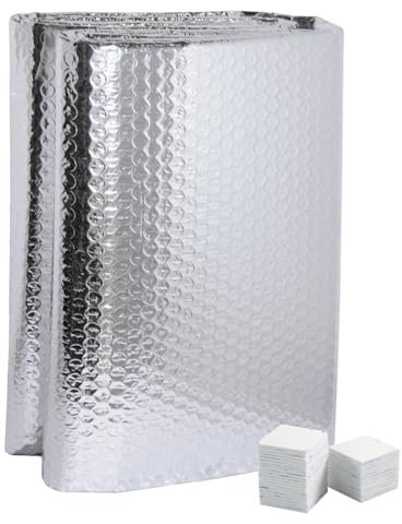 BeGrit Aislante Térmico 3MM Reflexivo de Aluminio y Burbujas 1.8 ㎡ (60cmx3m) Rollo Aislante Termico Frío y Calor Lámina Aislante Doble Cara Aislamiento Radiadores para Ventana Coche Buhardillas