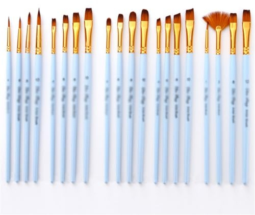 XBTGS Juego de pinceles de pintura de acuarela de lana de nailon dorado mate, azul, como se muestra, azul como se muestra
