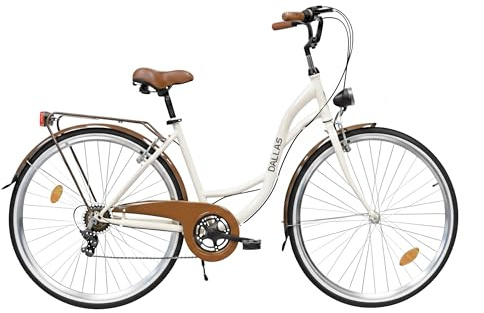 Fahrrad 28 Zoll - Cityrad Damen Herren - 7-Gang Shimano Schaltung - Gepäckträger - City Creme Braun