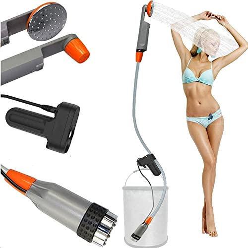 Zooma Campingdusche mit Pumpe, Camping Dusche Outdoor, Gartendusche Dusche Draußen, Portable Dusche mit Tauchpumpe Akku für Camping