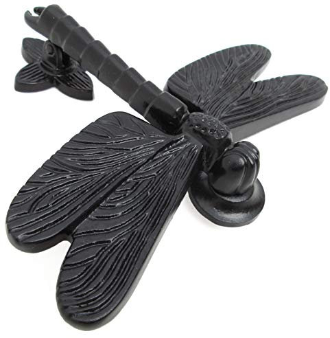 Castelion® Aldaba de hierro fundido con libélula para puerta, 15,5 cm x 13 cm