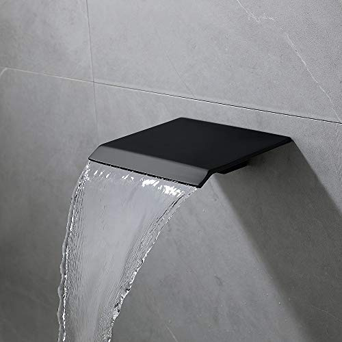 Grifo de ducha para bañera de 7.1 pulgadas con boquilla de pared para montaje en cascada (negro mate 7.1 pulgadas)