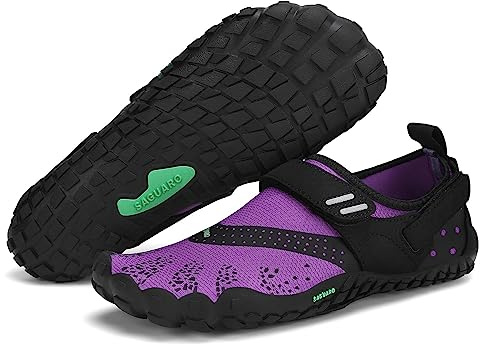 SAGUARO barfotaskor för män och kvinnor, terränglöparskor, träningsskor med mjuk, tjock sula, snabbtorkande badskor, storlek 36-48, Violett A, 38 EU