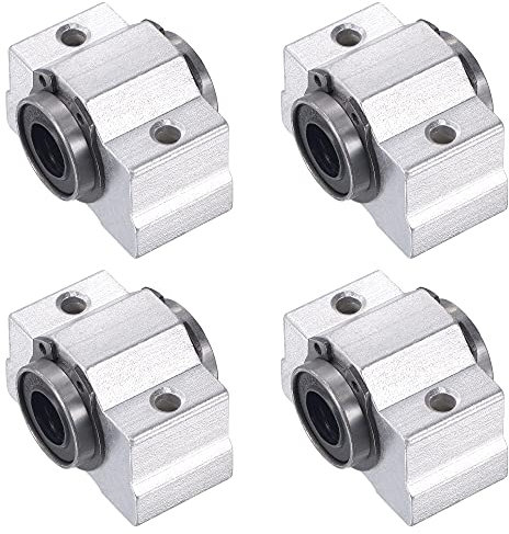 sourcing map 4 Stück Linearkugellager SCV10UU Gleitblock Einheiten 10mm Bohrungsdurchmesser