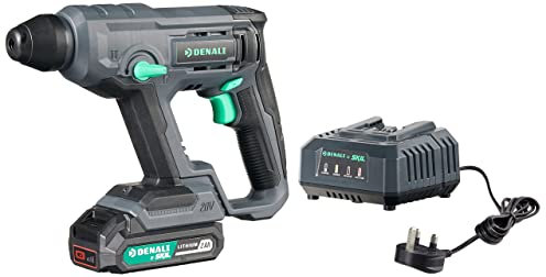 Amazon Brand - Denali by SKIL 18 V (20 V Max) Rotary Hammer Kit, Includes 2.0 Ah Lithium Battery and Charger, Blue