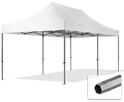TOOLPORT Faltzelt Partyzelt 3x6m - ohne Seitenteile Premium Dach Faltpavillon schwer entflammbar Pavillon weiß