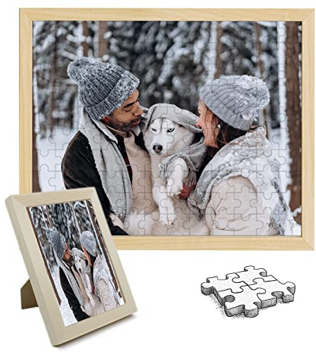 WERWAES Puzzle Cornice Foto Personalizzato con Foto 35,70,120,200,300,500,1000 Pezzi Puzzle Idea Regalo per Natale e Compleanni Crea il tuo Puzzle Personalizzato con Foto