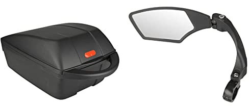 Fischer Unisex bagagedragerbox Box, Schwarz, 19 x 26 42 cm EU & M-Wave SPY Space Fahrradspiegel, schwarz