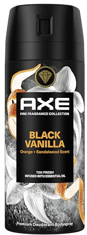 AXE Deodorante spray per uomo Black Vanilla Fragranza Premium 150ml