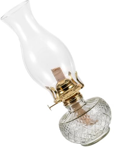Zerodeko Öllaterne Aus Glas Petroleumlampe Dekorativ Tischleuchte Vintage Geeignet Für Petroleum, Lampenöl Oder Andere Brennmittel