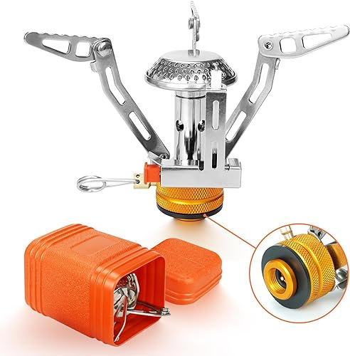 Laspi Mini Campingkocher 3000W-Gaskocher Camping mit Piezozündung und Tragebox- Kompakt Haltbar Mini Gasbrenner Portable Gas Stove zum Wandern,Trekking,Camping,Picknick,Outdoor