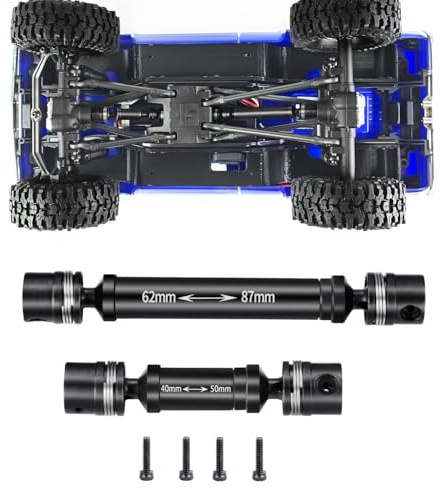 ZuoLan Eje de transmisión RC de acero de 62 + 40 mm para piezas de actualización de coche de 1/18 TRX4M K10 Rock Crawler