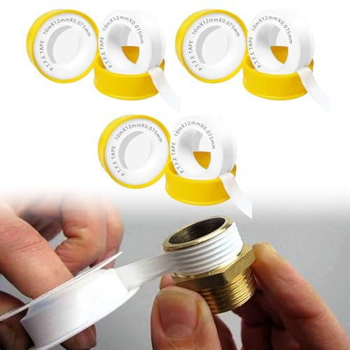 Cutiolly Teflonband Gewindedichtband,6pcs Dichtband Band,Gewinde Dichtungsband,Dichtungsband Wasserdicht,PTFE Teflonband Tape,Dichtband Band für Pool,Küche,Industrie