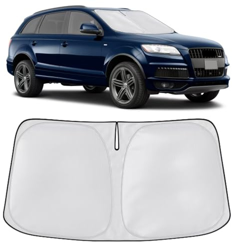 SONRUIJIE Parasol Coche,Parasol Coche Delantero para Audi Q7 2011-2025 Old,Protección Solar UV para Automóvil Y Protección contra El Calor Solar,Accesorios para Automóvil En Verano,Plegable